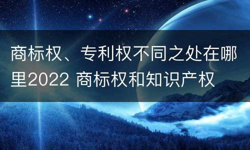 商标权、专利权不同之处在哪里2022 商标权和知识产权