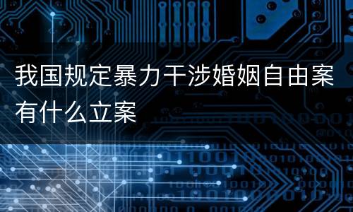 我国规定暴力干涉婚姻自由案有什么立案