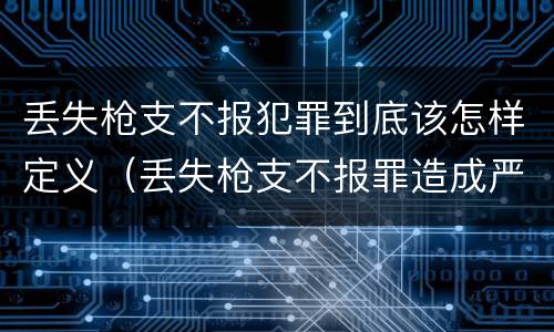 丢失枪支不报犯罪到底该怎样定义（丢失枪支不报罪造成严重后果）