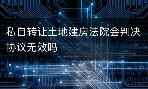 私自转让土地建房法院会判决协议无效吗