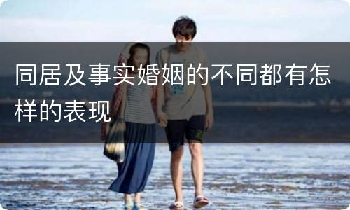 同居及事实婚姻的不同都有怎样的表现