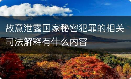 故意泄露国家秘密犯罪的相关司法解释有什么内容