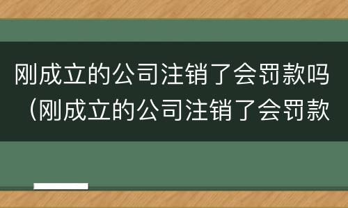 刚成立的公司注销了会罚款吗（刚成立的公司注销了会罚款吗）