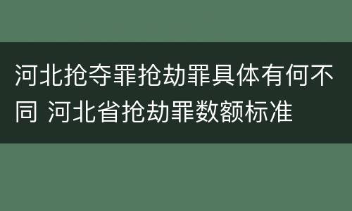 河北抢夺罪抢劫罪具体有何不同 河北省抢劫罪数额标准