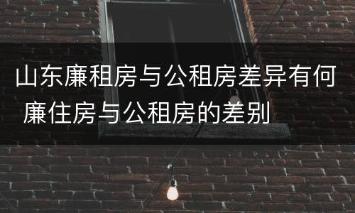 山东廉租房与公租房差异有何 廉住房与公租房的差别