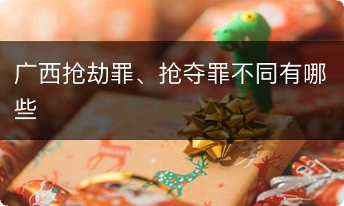 广西抢劫罪、抢夺罪不同有哪些