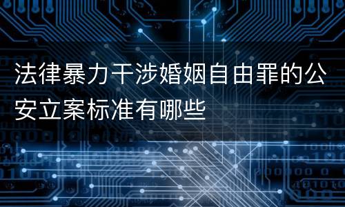 法律暴力干涉婚姻自由罪的公安立案标准有哪些