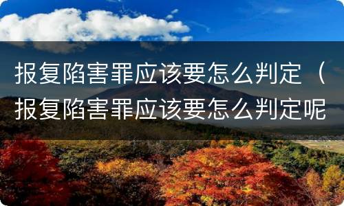 报复陷害罪应该要怎么判定（报复陷害罪应该要怎么判定呢）