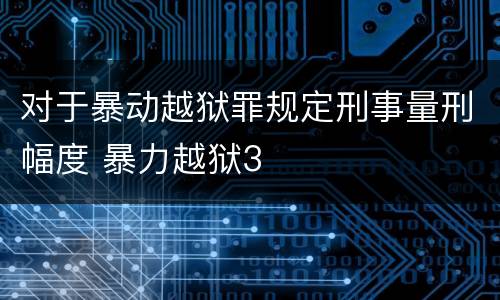 对于暴动越狱罪规定刑事量刑幅度 暴力越狱3