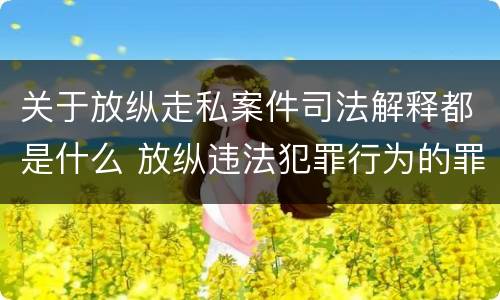 关于放纵走私案件司法解释都是什么 放纵违法犯罪行为的罪名
