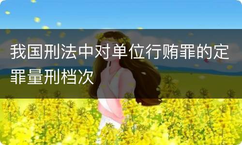 我国刑法中对单位行贿罪的定罪量刑档次