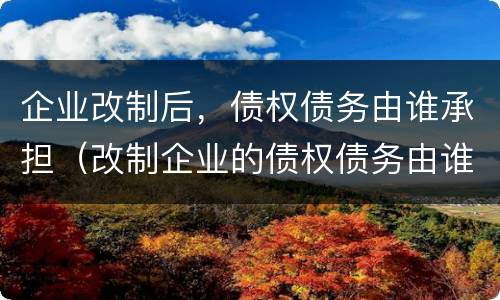企业改制后，债权债务由谁承担（改制企业的债权债务由谁承担）