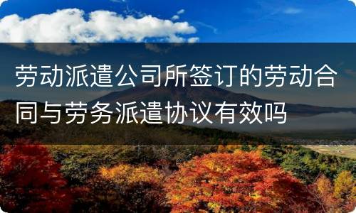 劳动派遣公司所签订的劳动合同与劳务派遣协议有效吗