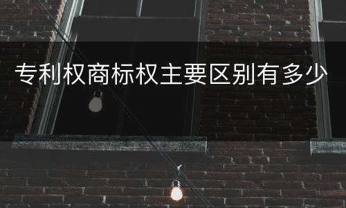 专利权商标权主要区别有多少
