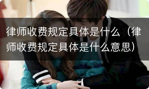 律师收费规定具体是什么（律师收费规定具体是什么意思）