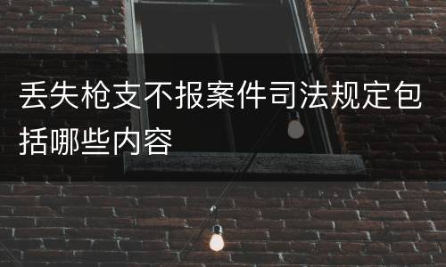 丢失枪支不报案件司法规定包括哪些内容