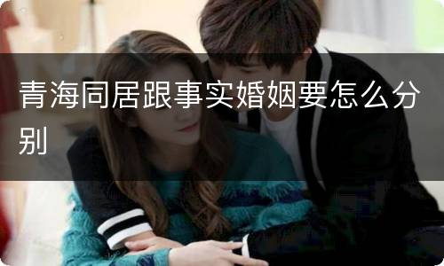 青海同居跟事实婚姻要怎么分别