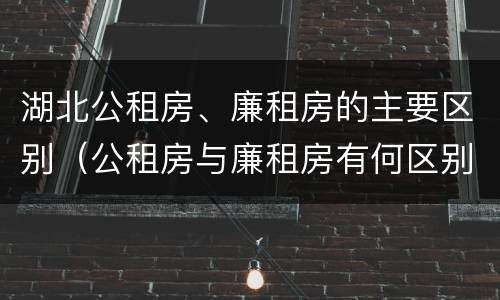 湖北公租房、廉租房的主要区别（公租房与廉租房有何区别）