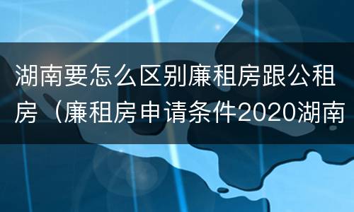 湖南要怎么区别廉租房跟公租房（廉租房申请条件2020湖南）