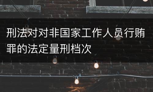 刑法对对非国家工作人员行贿罪的法定量刑档次