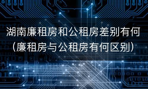 湖南廉租房和公租房差别有何（廉租房与公租房有何区别）