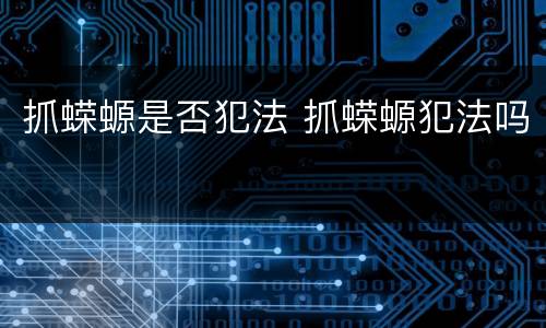 抓蝾螈是否犯法 抓蝾螈犯法吗