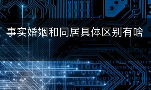 事实婚姻和同居具体区别有啥