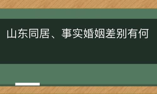 山东同居、事实婚姻差别有何