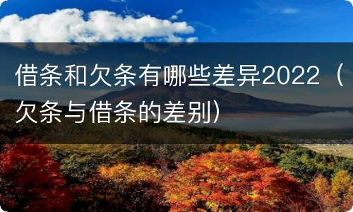 借条和欠条有哪些差异2022（欠条与借条的差别）