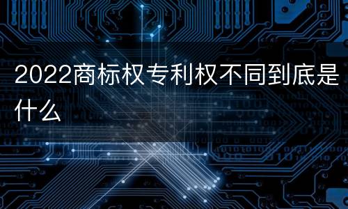 2022商标权专利权不同到底是什么