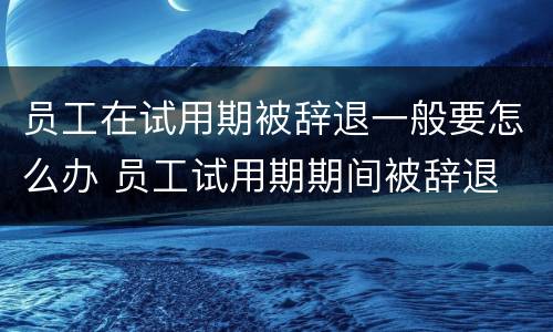 员工在试用期被辞退一般要怎么办 员工试用期期间被辞退