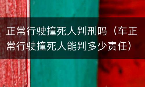 正常行驶撞死人判刑吗（车正常行驶撞死人能判多少责任）