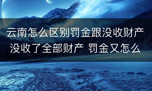 云南怎么区别罚金跟没收财产 没收了全部财产 罚金又怎么办