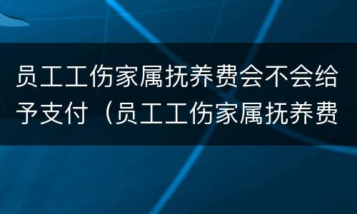 员工工伤家属抚养费会不会给予支付（员工工伤家属抚养费会不会给予支付抚恤金）
