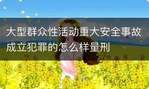 大型群众性活动重大安全事故成立犯罪的怎么样量刑