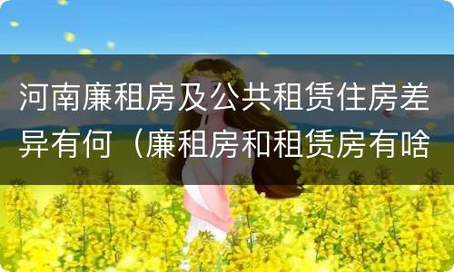 河南廉租房及公共租赁住房差异有何（廉租房和租赁房有啥区别）