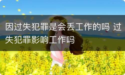 因过失犯罪是会丢工作的吗 过失犯罪影响工作吗