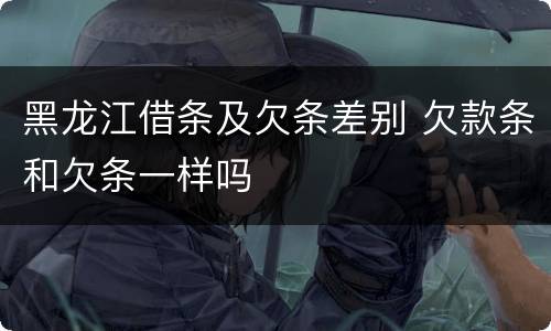 黑龙江借条及欠条差别 欠款条和欠条一样吗