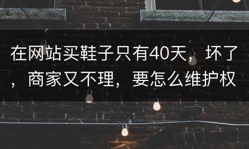 在网站买鞋子只有40天，坏了，商家又不理，要怎么维护权益