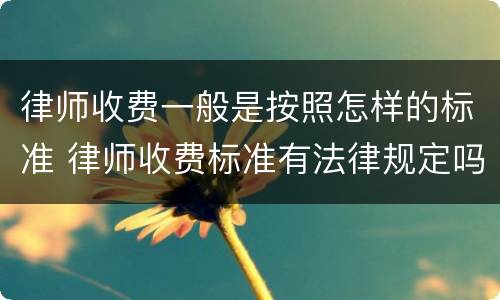律师收费一般是按照怎样的标准 律师收费标准有法律规定吗