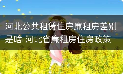 河北公共租赁住房廉租房差别是啥 河北省廉租房住房政策
