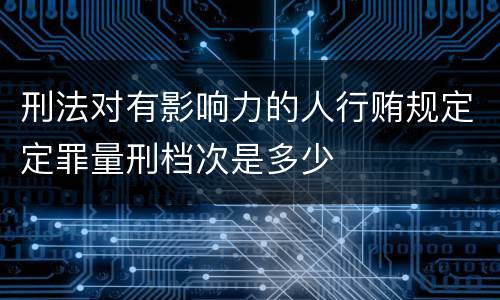 刑法对有影响力的人行贿规定定罪量刑档次是多少