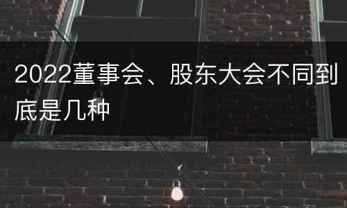 2022董事会、股东大会不同到底是几种