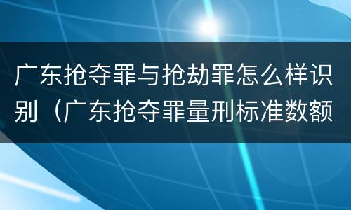 广东抢夺罪与抢劫罪怎么样识别（广东抢夺罪量刑标准数额）