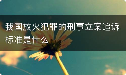 我国放火犯罪的刑事立案追诉标准是什么