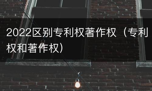 2022区别专利权著作权（专利权和著作权）