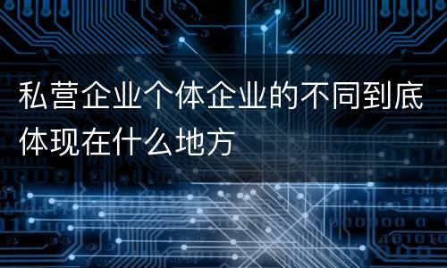 私营企业个体企业的不同到底体现在什么地方