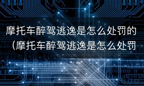 摩托车醉驾逃逸是怎么处罚的（摩托车醉驾逃逸是怎么处罚的呢）