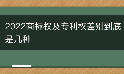 2022商标权及专利权差别到底是几种