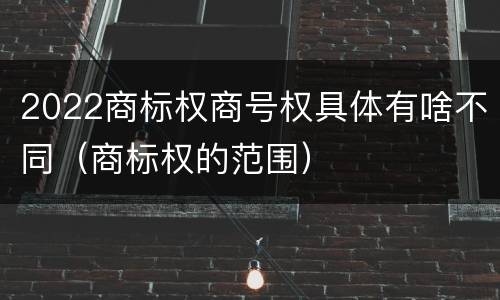 2022商标权商号权具体有啥不同（商标权的范围）